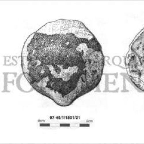 dibujo de restos encontrados durante el seguimiento de la construcción del tramo de autovía entre San Pedro del Arroyo y Chaherrero