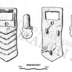 Hebillas de cinturón recuperadas en la Villa Romana de San Pedro del Arroyo